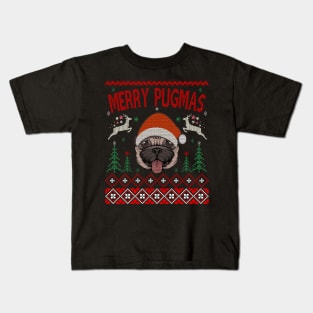 Merry Pugmas pugly chrismtas Kids T-Shirt